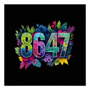 Anti Trump 8647 Floral Resist 86 47 Impeach Trump  Poster