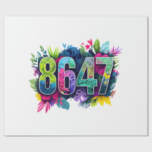 Anti Trump 8647 Floral Resist 86 47 Impeach Trump  Wrapping Paper