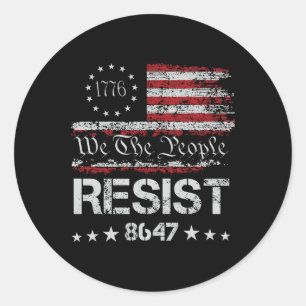 Anti Trump 8647 Resist Impeach Trump Impeach 47 86 Classic Round Sticker
