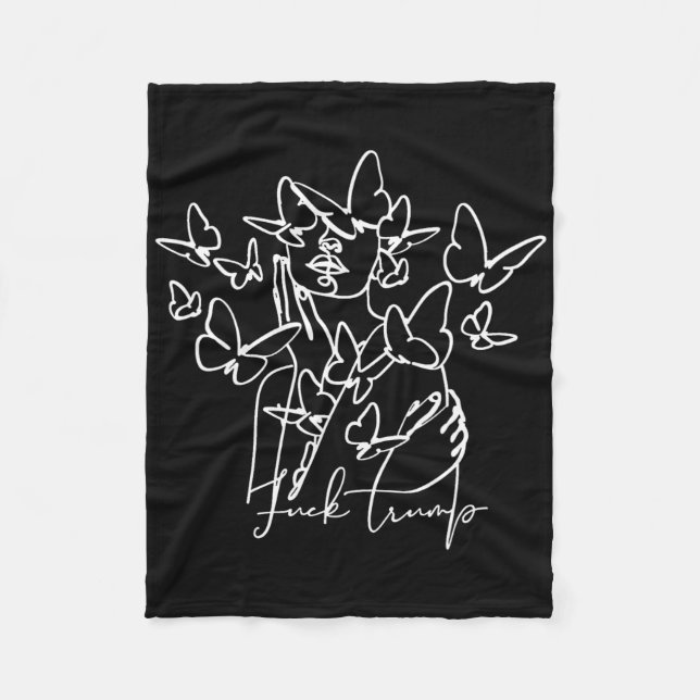 Anti Trump 86 45 Uni Adults Floral Cartoon  Fleece Blanket (Front)