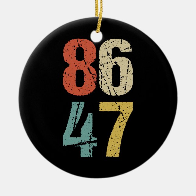 Anti-Trump - 86 47 I Ceramic Tree Decoration (Front)