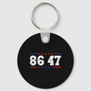 Anti Trump 86 47 Political Humour Retro Vintage Key Ring