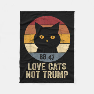 Anti Trump 86 47 Retro Tee Love Cats Not Trump  Fleece Blanket