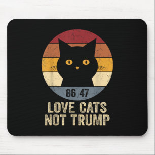 Anti Trump 86 47 Retro Tee Love Cats Not Trump  Mouse Mat