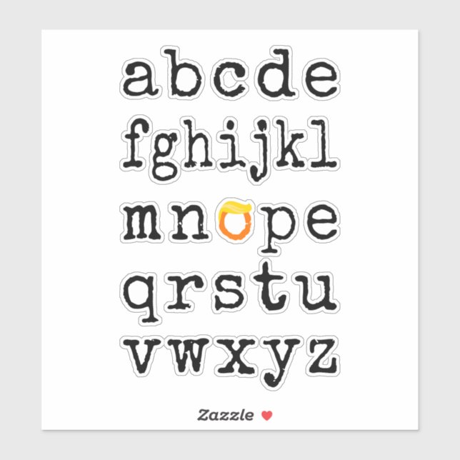 Anti-Trump Alphabet - Nope V (Sheet)