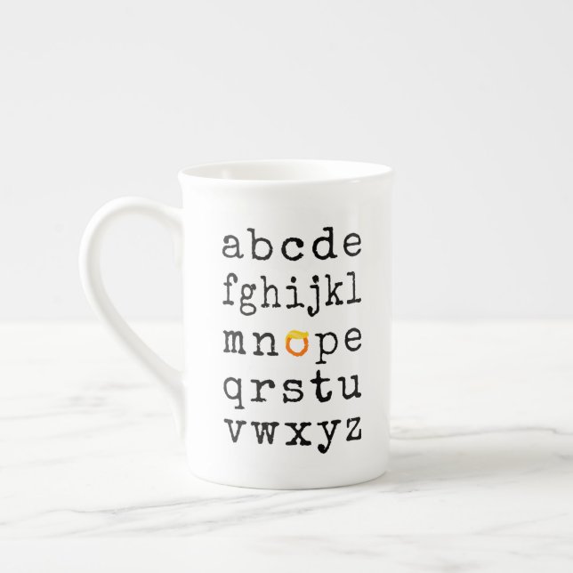 Anti-Trump Alphabet - Nope V Bone China Mug (Left)