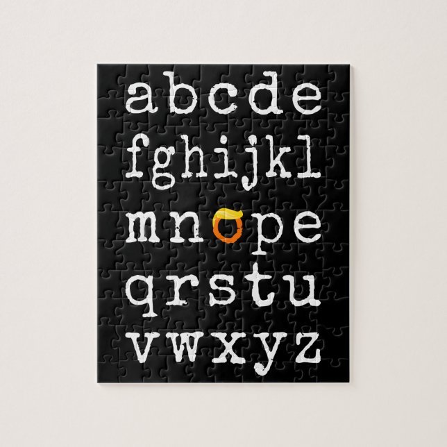 Anti-Trump Alphabet - Nope V Jigsaw Puzzle (Vertical)