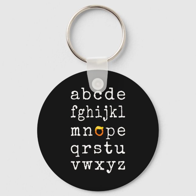 Anti-Trump Alphabet - Nope V Key Ring (Front)