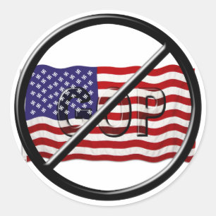 Anti Trump, Anti GOP American Fascist Flag Classic Round Sticker