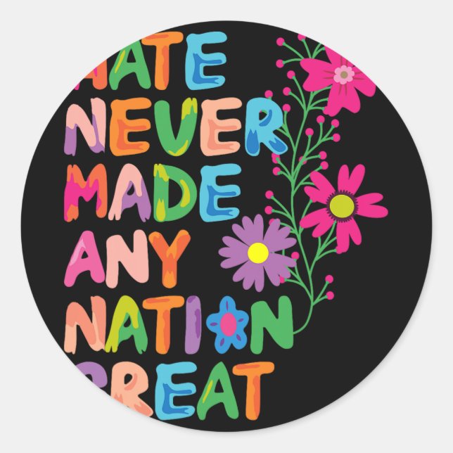 Anti Trump Artistic Floral Democrat President Libe Classic Round Sticker (Front)
