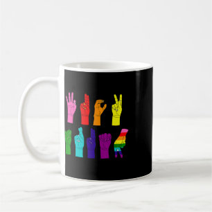 Anti-trump Asl Sign Language Lgbtq+ Protest Coffee Mug