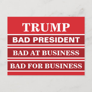 Anti-Trump Bad Business President Vote Blue Postcard