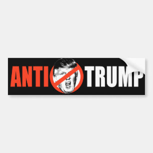 ANTI-TRUMP BANNER - white - Bumper Sticker