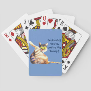 Anti trump Biden Harris Funny Cat 2020 Playing Cards