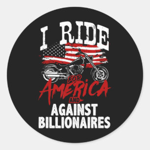 Anti Trump Biker Pro-democracy Resist Against Bill Classic Round Sticker