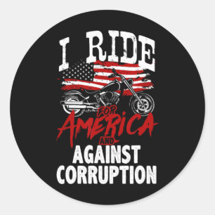 Anti Trump Biker Resist Against Corruption Protest Classic Round Sticker