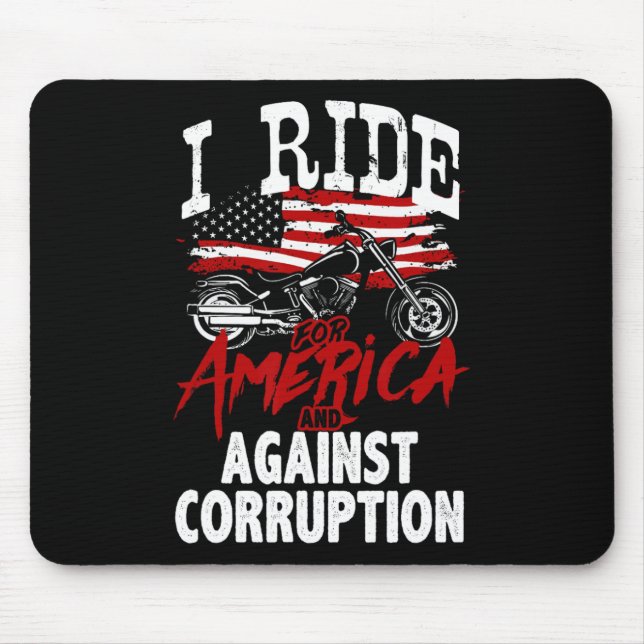 Anti Trump Biker Resist Against Corruption Protest Mouse Mat (Front)
