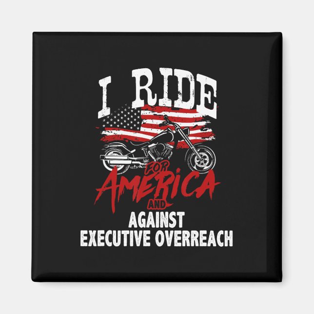 Anti Trump Biker Resist Against Executive Overreac Magnet (Front)