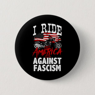 Anti Trump Biker Resist Against Fascism Protest  6 Cm Round Badge