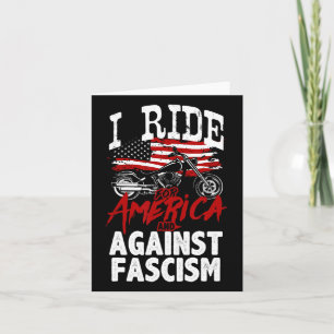 Anti Trump Biker Resist Against Fascism Protest  Card