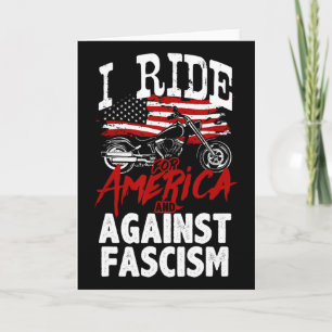 Anti Trump Biker Resist Against Fascism Protest Card