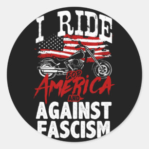 Anti Trump Biker Resist Against Fascism Protest Classic Round Sticker