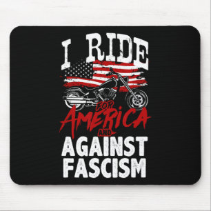 Anti Trump Biker Resist Against Fascism Protest Mouse Mat
