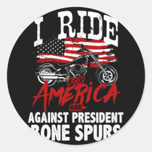 Anti Trump Biker Resist Against President Bone Spu Classic Round Sticker