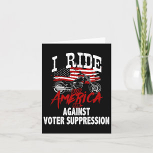 Anti Trump Biker Resist Against Voter Suppression Card
