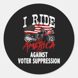 Anti Trump Biker Resist Against Voter Suppression Classic Round Sticker
