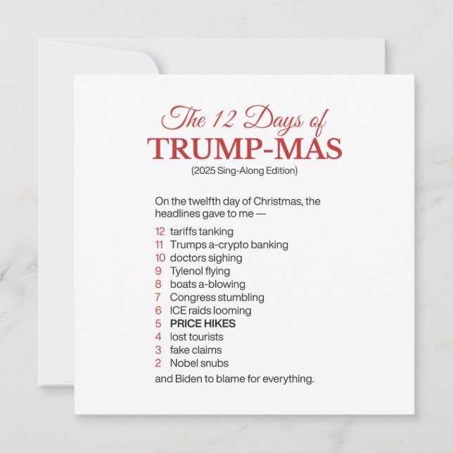 Anti Trump Christmas  Holiday Card (Front)