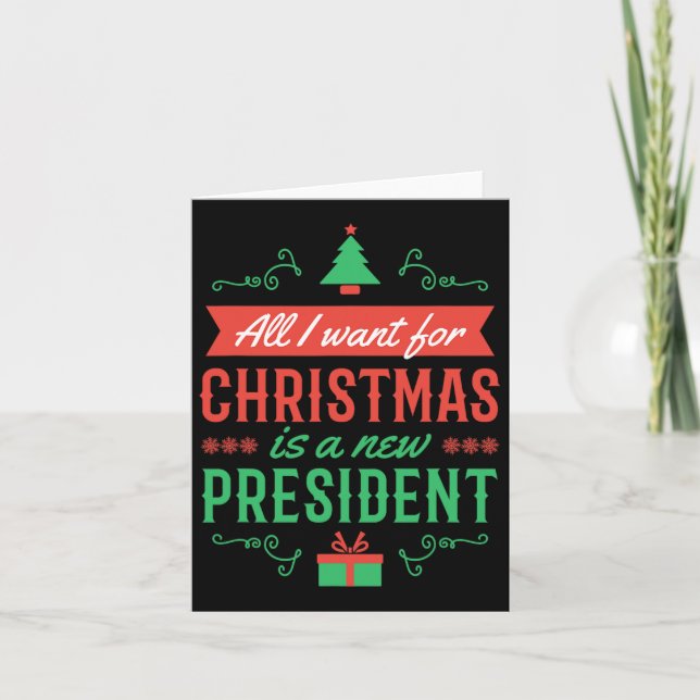 Anti Trump Christmas Pajama Funny Resist  Card (Front)
