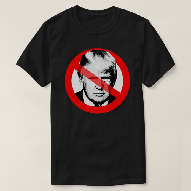 Anti Trump Crossed Out Face T-Shirt (Design Front)