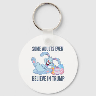 Anti Trump Easter Bunny Laughing At Politics Key Ring