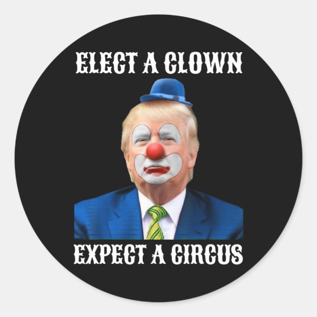 Anti-trump Elect A Clown Expect A Circus Fun Gift  Classic Round Sticker (Front)