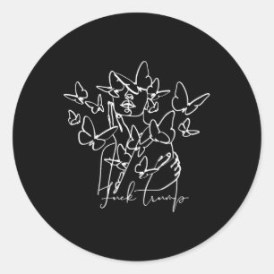 Anti Trump Floral Butterflies Democrat President Classic Round Sticker