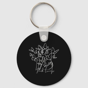 Anti Trump Floral Butterflies Democrat President Key Ring