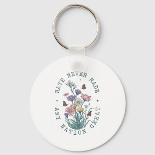 Anti Trump Floral Butterflies Democrat President L Key Ring