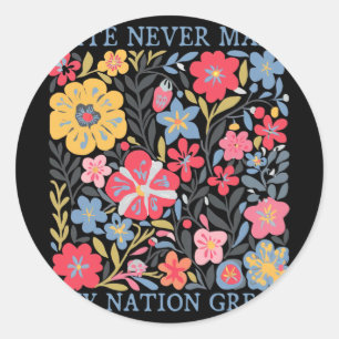 Anti Trump Floral Democrat President Liberal 1 Classic Round Sticker
