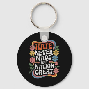 Anti Trump Floral Democrat President Liberal 3 Key Ring