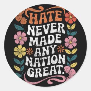 Anti Trump Floral Democrat President Liberal  Classic Round Sticker