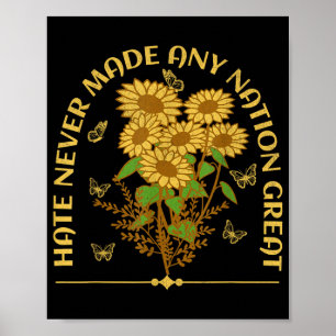 Anti Trump Floral Democrat President Liberal Sunfl Poster