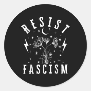 Anti Trump Floral Hate Lies And Fascism Resist Classic Round Sticker
