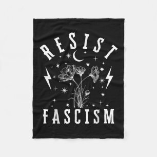 Anti Trump Floral Hate Lies And Fascism Resist Fleece Blanket