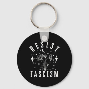 Anti Trump Floral Hate Lies And Fascism Resist Key Ring