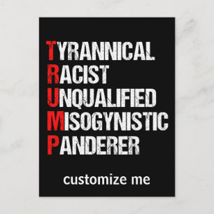 Anti Trump Funny Acronym Postcard
