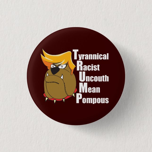 Anti Trump Funny Political Cartoon 3 Cm Round Badge (Front)
