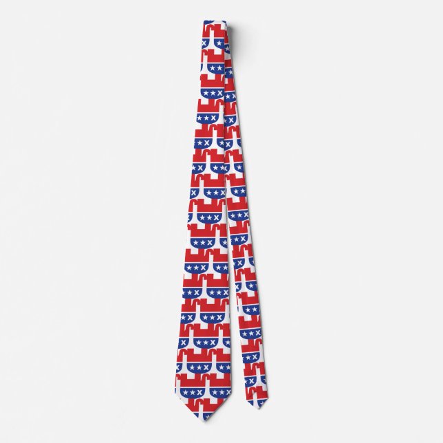 Anti Trump GOP Republican Dead Elephant Tie (Front)