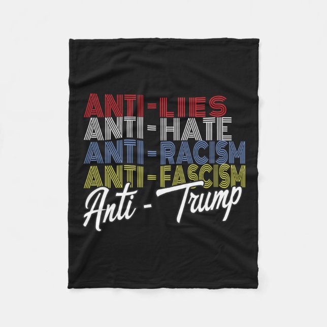 Anti Trump Hate Lies And Fascism Resist Vote Nov 5 Fleece Blanket (Front)