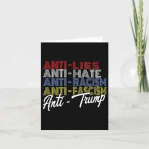 Anti Trump Hate Lies And Fascism Resist Vote Nov Card